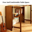 Bamboo Folding Student Desk Study Table Space Saving Storage