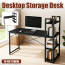 Minimalist Home Computer Desk with Shelves Study Workstation