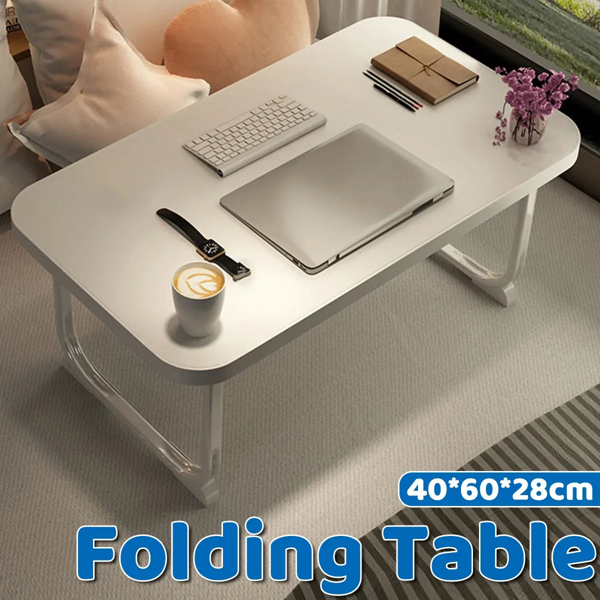 Folding Bed Desk Small Table Student Dorm Study Lazy Bedroom Floor Homework Desk
