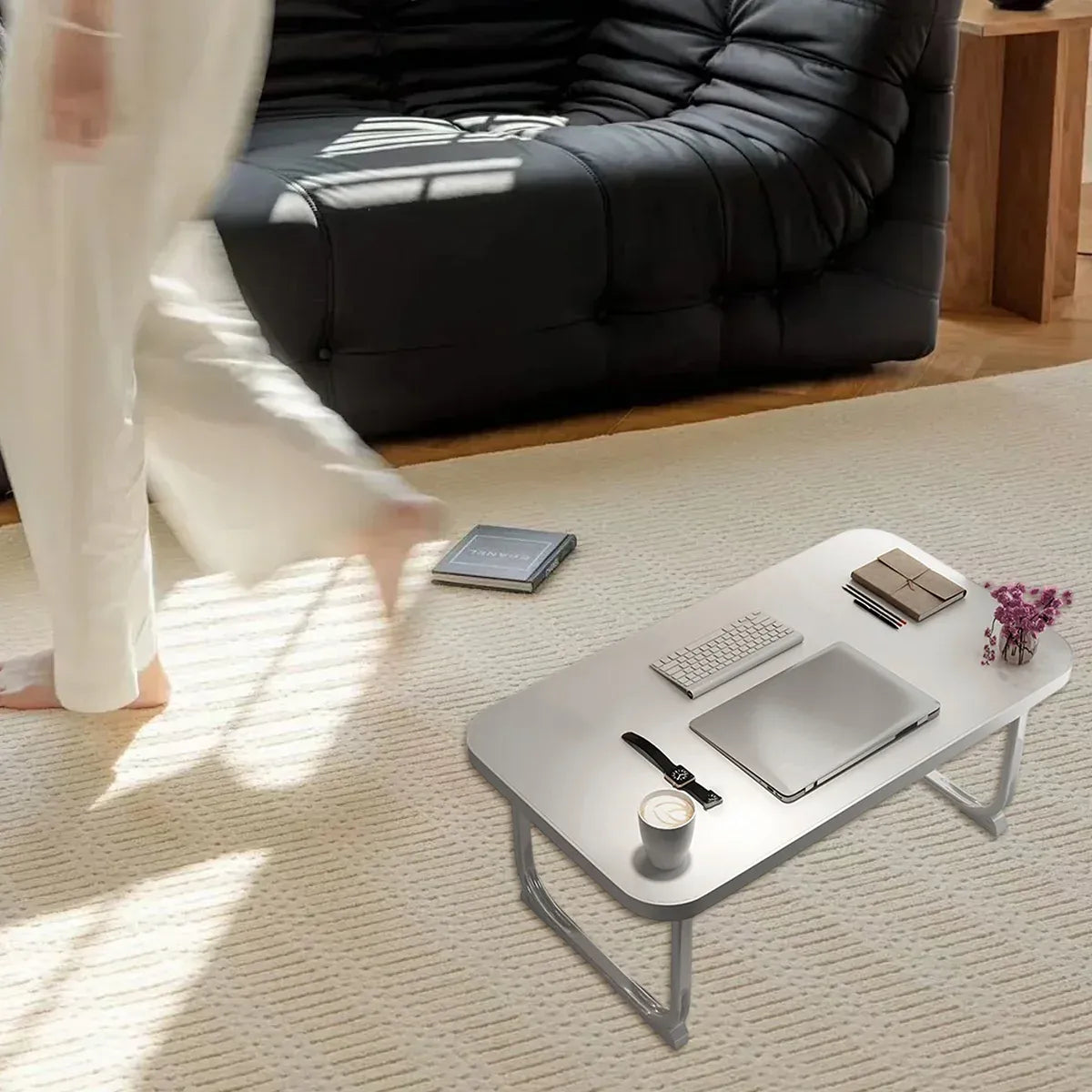 Folding Bed Desk Small Table Student Dorm Study Lazy Bedroom Floor Homework Desk