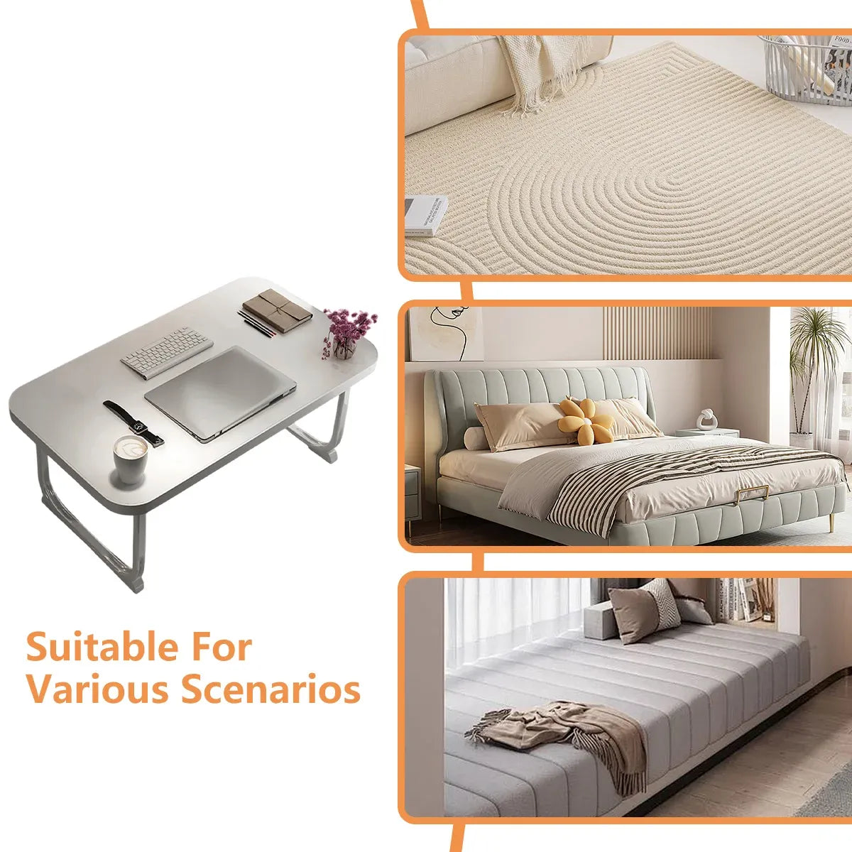 Folding Bed Desk Small Table Student Dorm Study Lazy Bedroom Floor Homework Desk