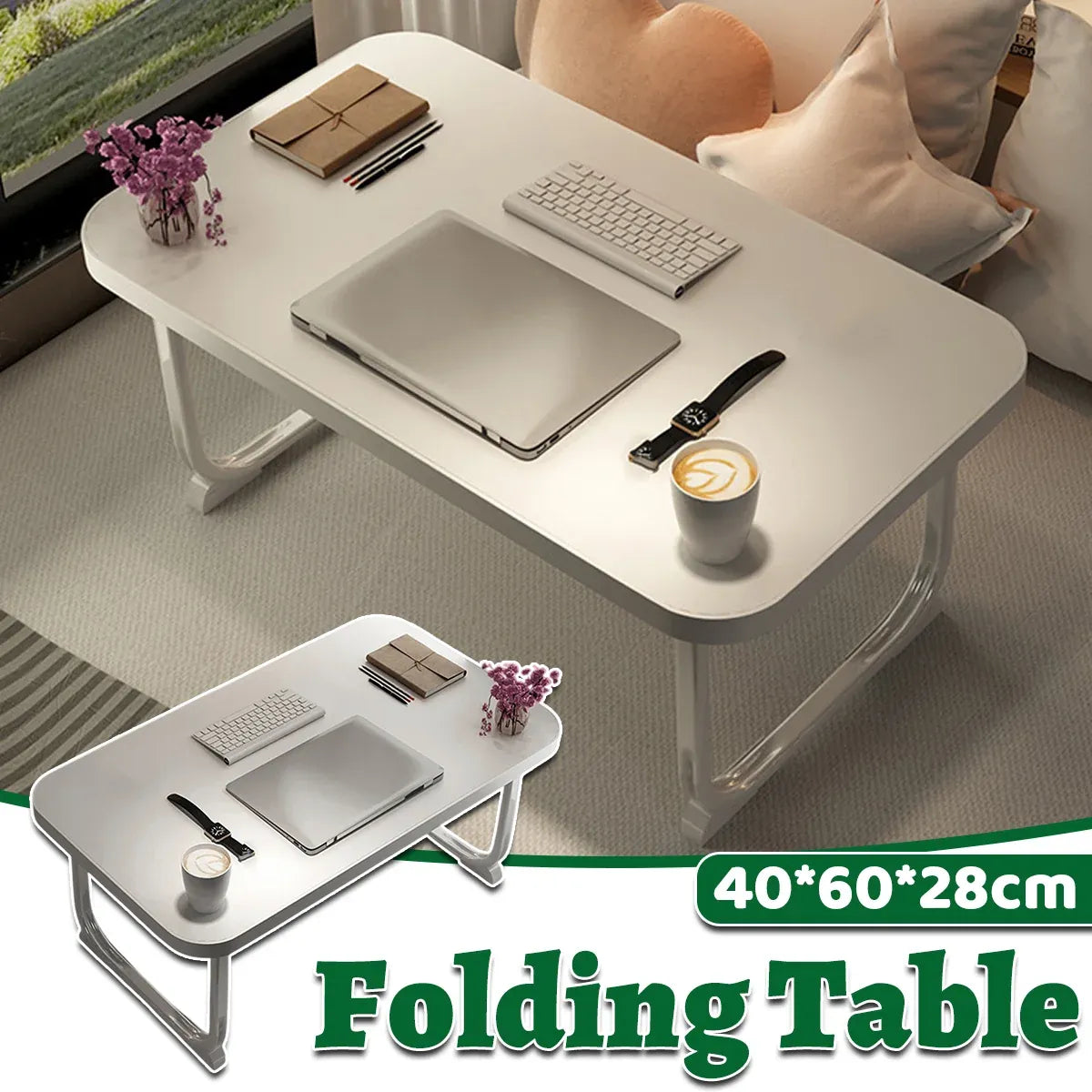 Folding Bed Desk Small Table Student Dorm Study Lazy Bedroom Floor Homework Desk