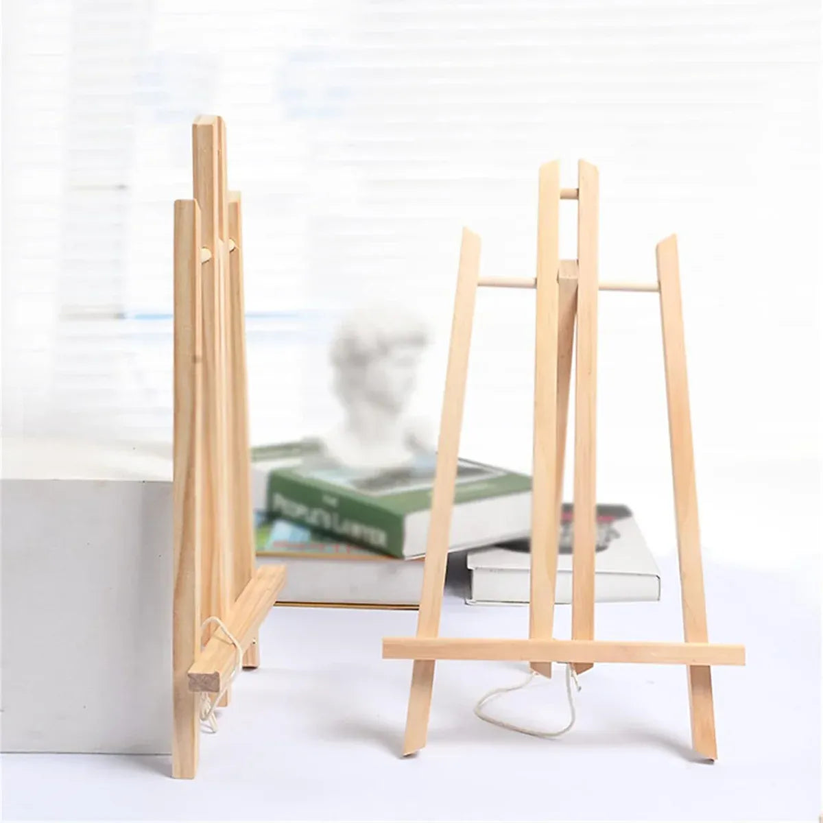 Tabletop Solid Wood Easel Adjustable Height Foldable for Art Sketch Oil Painting - 40cm