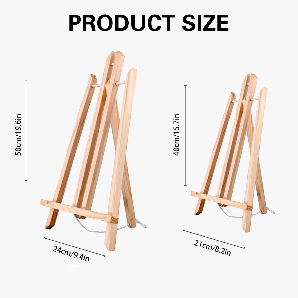 Tabletop Solid Wood Easel Adjustable Height Foldable for Art Sketch Oil Painting - 50cm