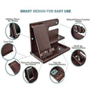 Solid Wood Multi function Desktop Phone Stand Durable Stable Non Slip Space Saving