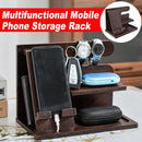Solid Wood Multi function Desktop Phone Stand Durable Stable Non Slip Space Saving