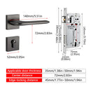 Room Door Lock Modern Style Black Bedroom Door Handle Interior Light Luxury