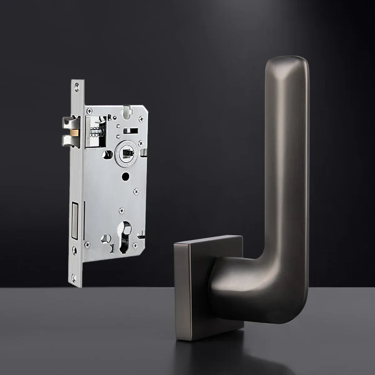 Room Door Lock Modern Style Black Bedroom Door Handle Interior Light Luxury