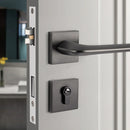 Room Door Lock Modern Style Black Bedroom Door Handle Interior Light Luxury