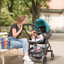 2PCS Cartoon Printed Diaper Bag Double Zipper Washable Storage Organizer - Blue Heart