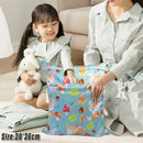 2PCS Cartoon Printed Diaper Bag Double Zipper Washable Storage Organizer - Fox Cone