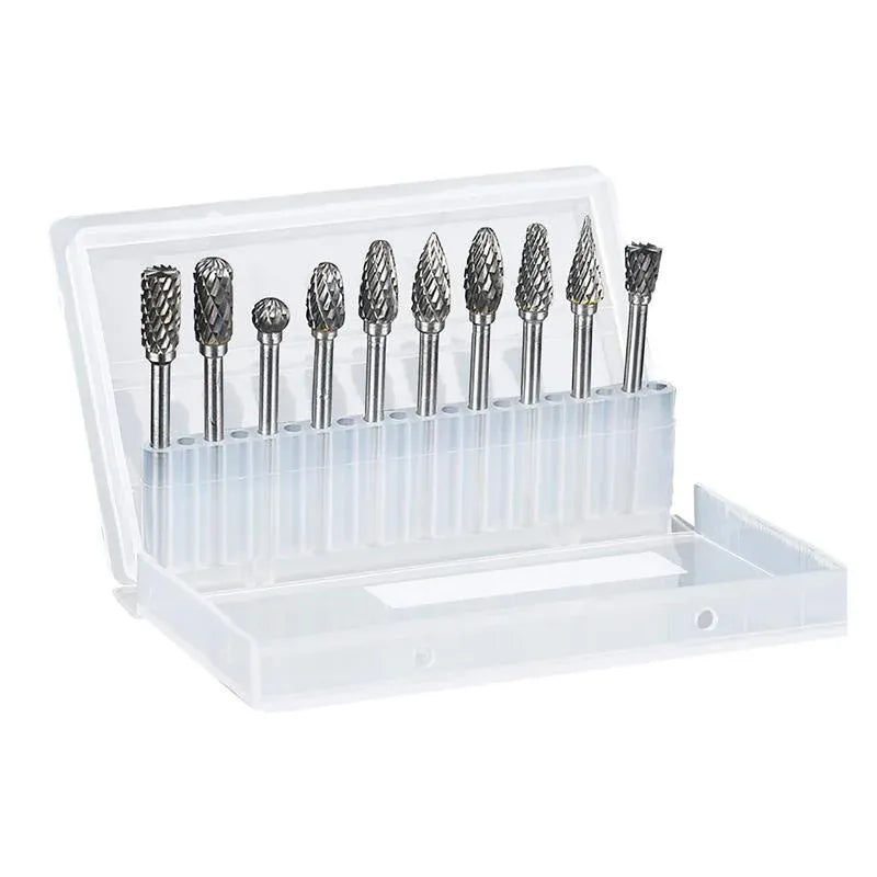 10Pcs Tungsten Steel Carbide 6mm Rotary Burr Set for Die Grinder