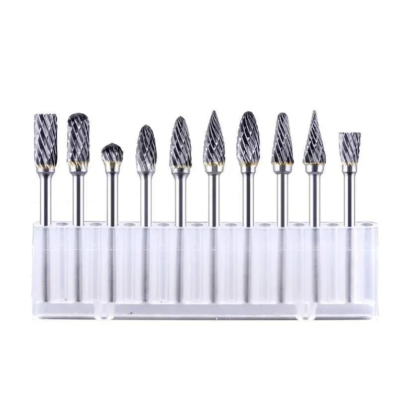 10Pcs Tungsten Steel Carbide 6mm Rotary Burr Set for Die Grinder