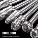 10Pcs Tungsten Steel Carbide 6mm Rotary Burr Set for Die Grinder