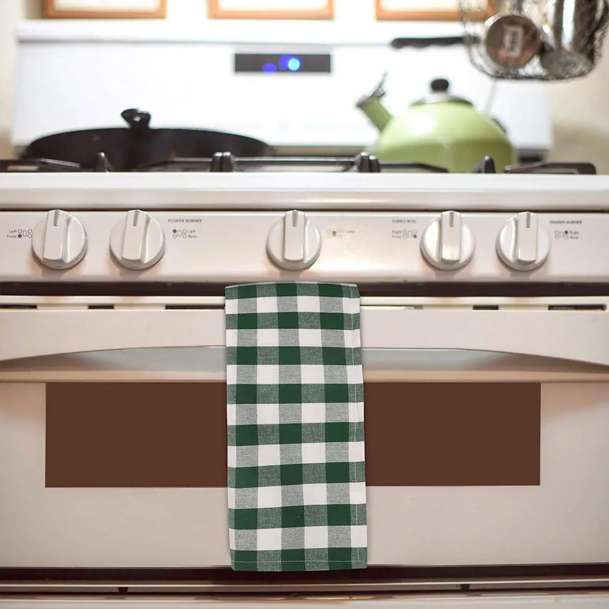 6PCS Checkered Kitchen Towels Dishwashing Cloths Cleaning Cloth Set for Home Use - Blue