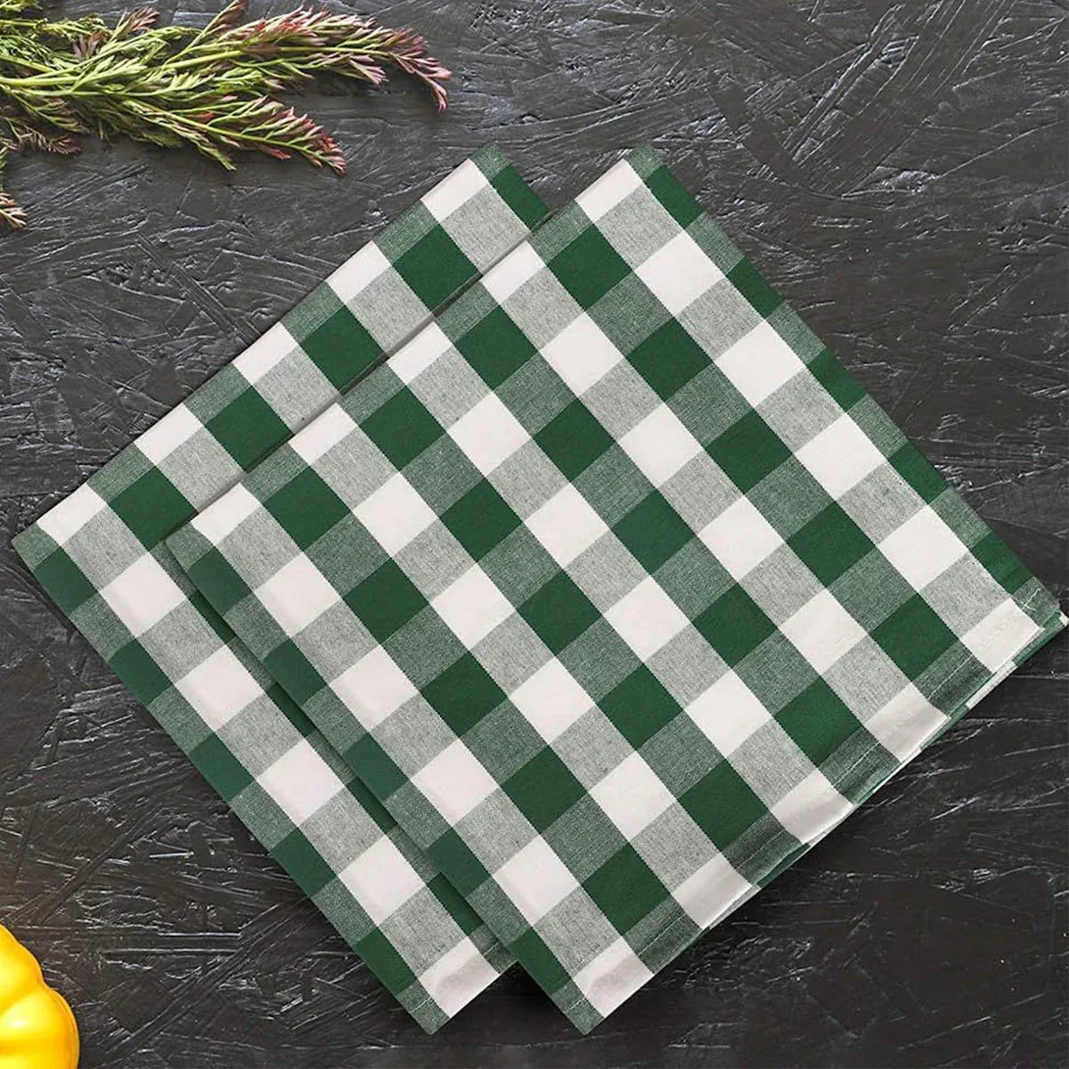 6PCS Checkered Kitchen Towels Dishwashing Cloths Cleaning Cloth Set for Home Use - Blue