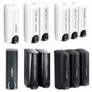 Hotel Wall Mounted Soap Dispenser Bathroom Shampoo Shower Gel Hand Soap Box - Black-Double
