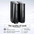 Hotel Wall Mounted Soap Dispenser Bathroom Shampoo Shower Gel Hand Soap Box - Black-Double