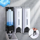 Hotel Wall Mounted Soap Dispenser Bathroom Shampoo Shower Gel Hand Soap Box - Black-Double