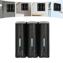 Hotel Wall Mounted Soap Dispenser Bathroom Shampoo Shower Gel Hand Soap Box - Black-Double