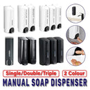 Hotel Wall Mounted Soap Dispenser Bathroom Shampoo Shower Gel Hand Soap Box - Black-Double