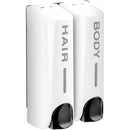 Hotel Wall Mounted Soap Dispenser Bathroom Shampoo Shower Gel Hand Soap Box - White-Double