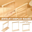 Solid Wood Necklace Jewelry Display Racks for Home Store Showcase Storage - 18 hooks