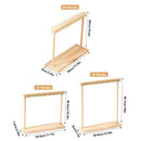 Solid Wood Necklace Jewelry Display Racks for Home Store Showcase Storage - 18 hooks