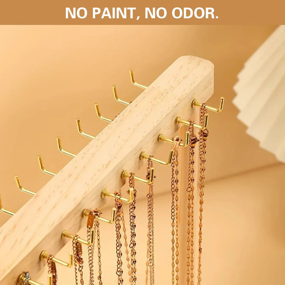 Solid Wood Necklace Jewelry Display Racks for Home Store Showcase Storage - 18 hooks