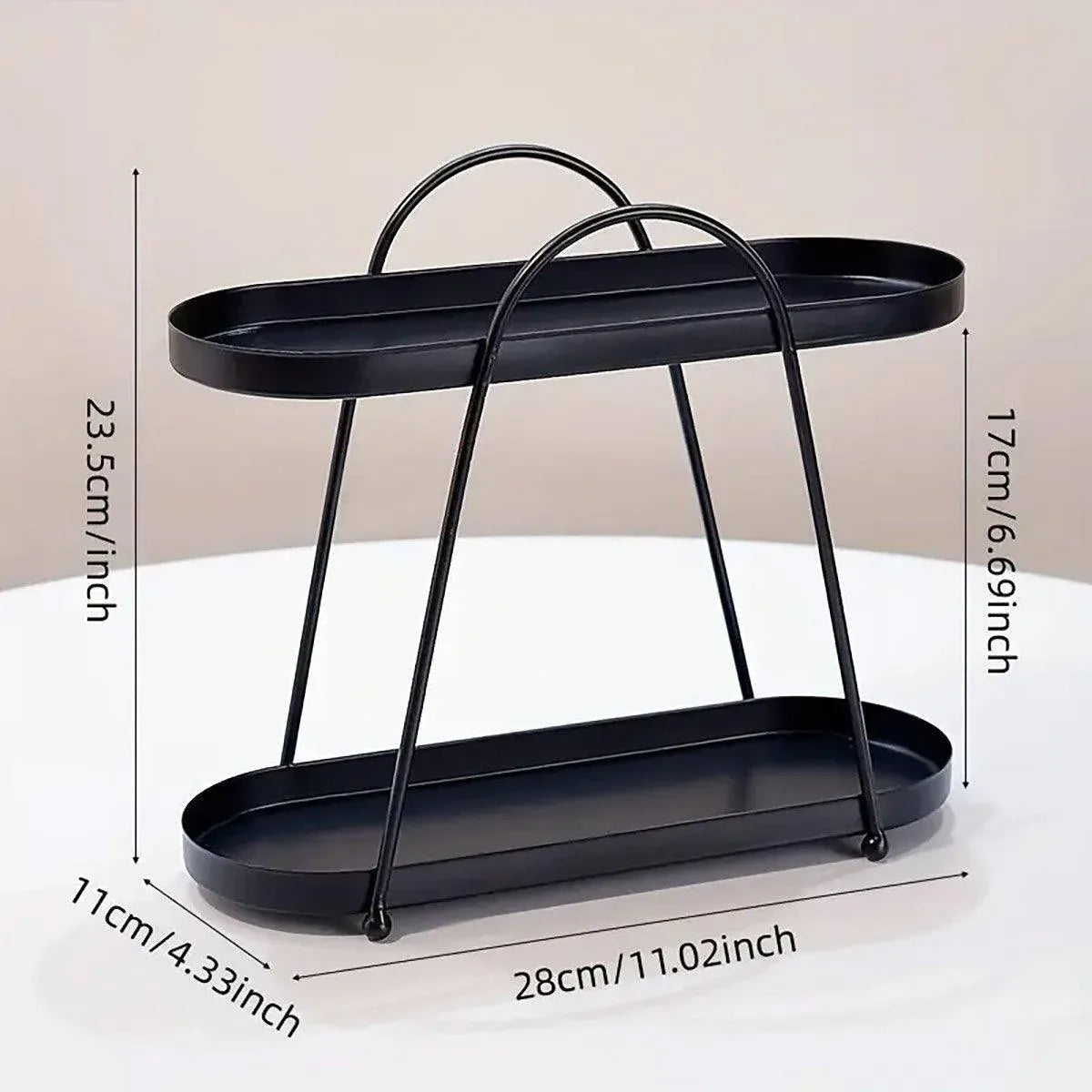Jewelry Rack Organizer Stand Cosmetic Display Desktop Storage Holder for Home - Black