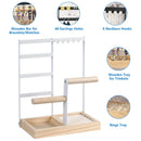 Jewelry Earring Bracelet Display Rack Jewellery Stand Necklace Organizer Holder - Black