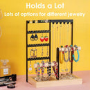 Jewelry Earring Bracelet Display Rack Jewellery Stand Necklace Organizer Holder - Black