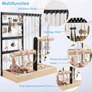 Jewelry Earring Bracelet Display Rack Jewellery Stand Necklace Organizer Holder - Black