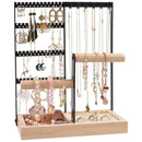 Jewelry Earring Bracelet Display Rack Jewellery Stand Necklace Organizer Holder - Black