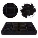 1-Piece Black Velvet Watch and Jewellery Display Tray