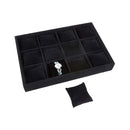 1-Piece Black Velvet Watch and Jewellery Display Tray