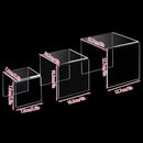 3PCS Clear Square Acrylic Display Stands for Jewelry Rings Watches Dessert Use