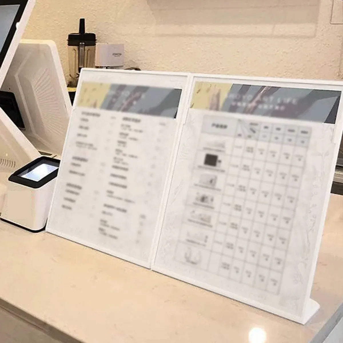 4PCS A4 Desktop Display Stand Holder 21.7x31cm Durable for Menu Price Sign Card