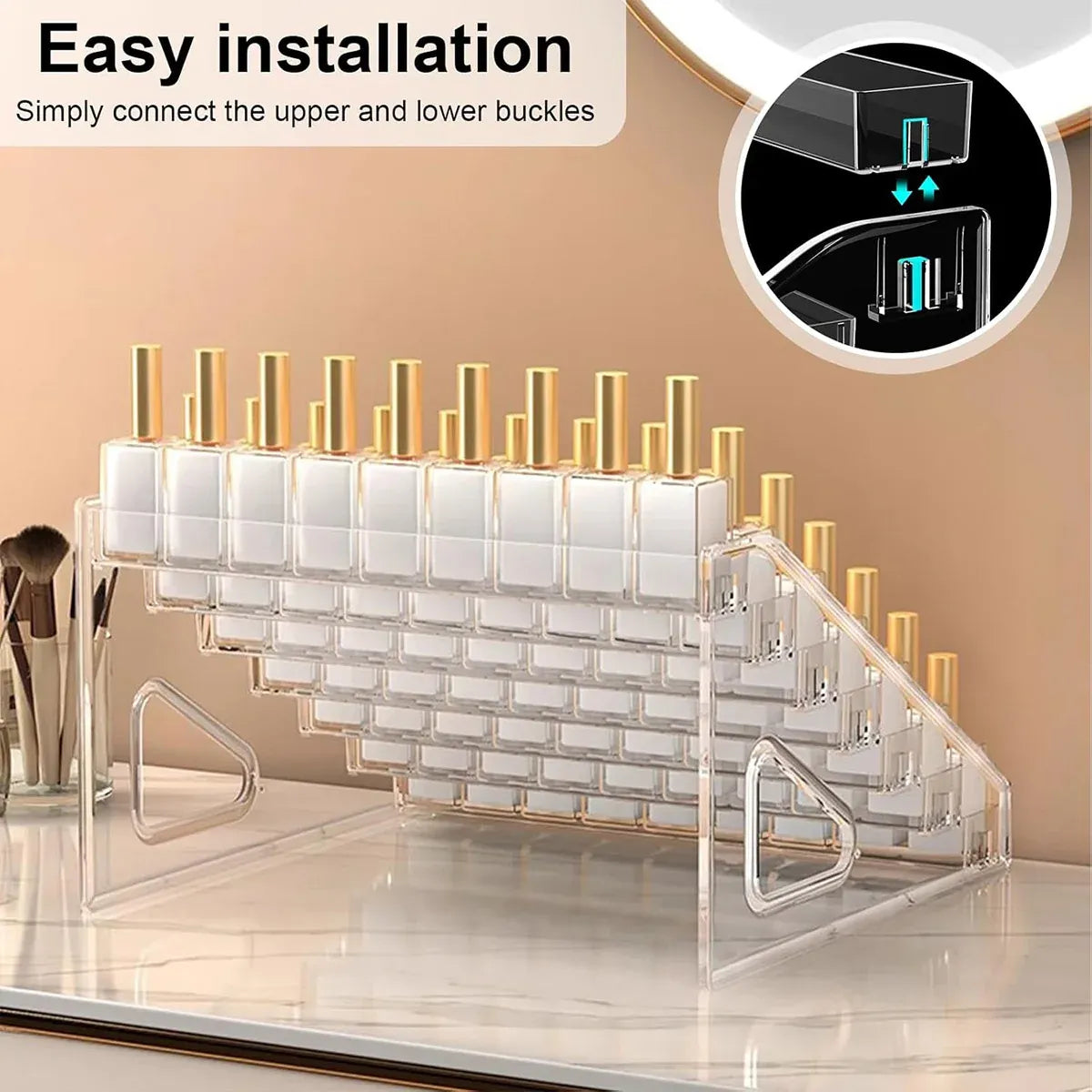 6/7 Layer Nail Polish Storage Box Multi Layer Clear Display Rack Organizer Stand - 6-Tier