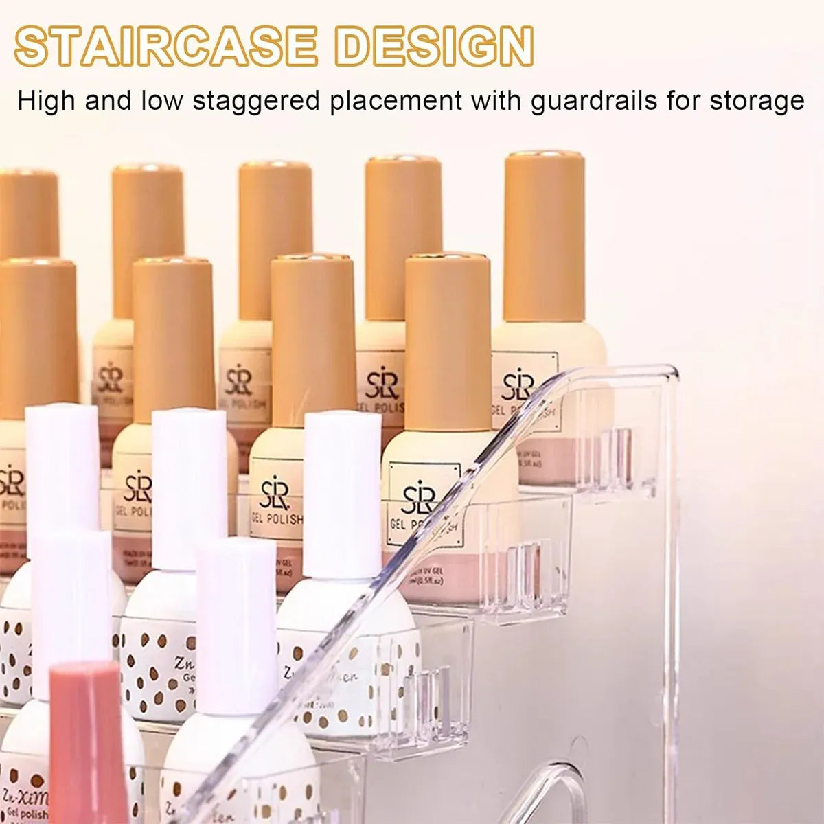 6/7 Layer Nail Polish Storage Box Multi Layer Clear Display Rack Organizer Stand - 6-Tier