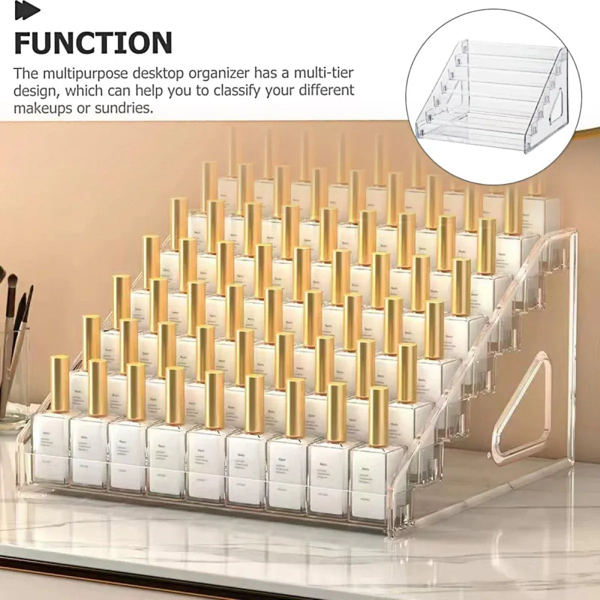 6/7 Layer Nail Polish Storage Box Multi Layer Clear Display Rack Organizer Stand - 6-Tier