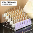 6/7 Layer Nail Polish Storage Box Multi Layer Clear Display Rack Organizer Stand - 6-Tier