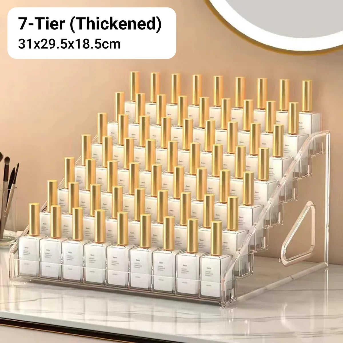 6/7 Layer Nail Polish Storage Box Multi Layer Clear Display Rack Organizer Stand - 6-Tier