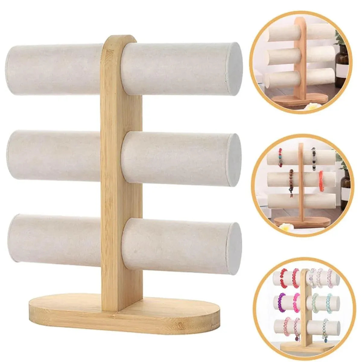Three Tier Jewellery Display Stand Bracelet Storage Rack Desktop Bracelet Holder