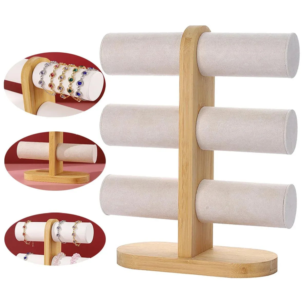 Three Tier Jewellery Display Stand Bracelet Storage Rack Desktop Bracelet Holder