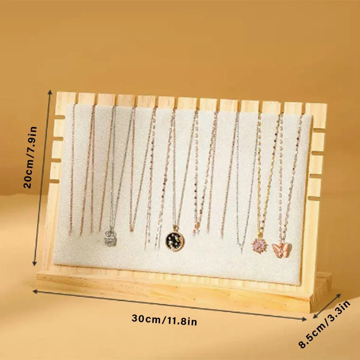 Jewellery Display Rack Necklace Hanging Organiser Jewellery Storage Rack Stand - Beige