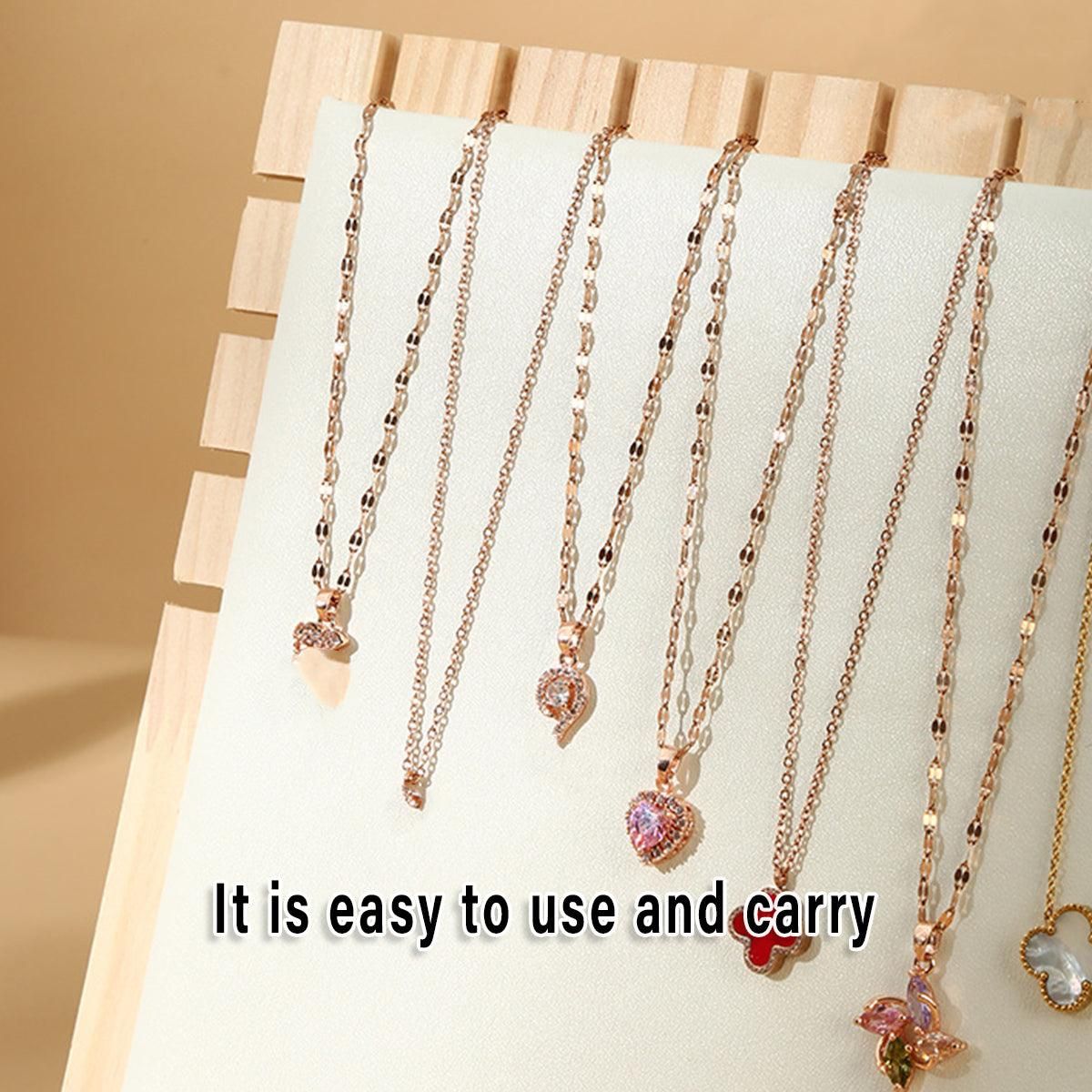 Jewellery Display Rack Necklace Hanging Organiser Jewellery Storage Rack Stand - Beige