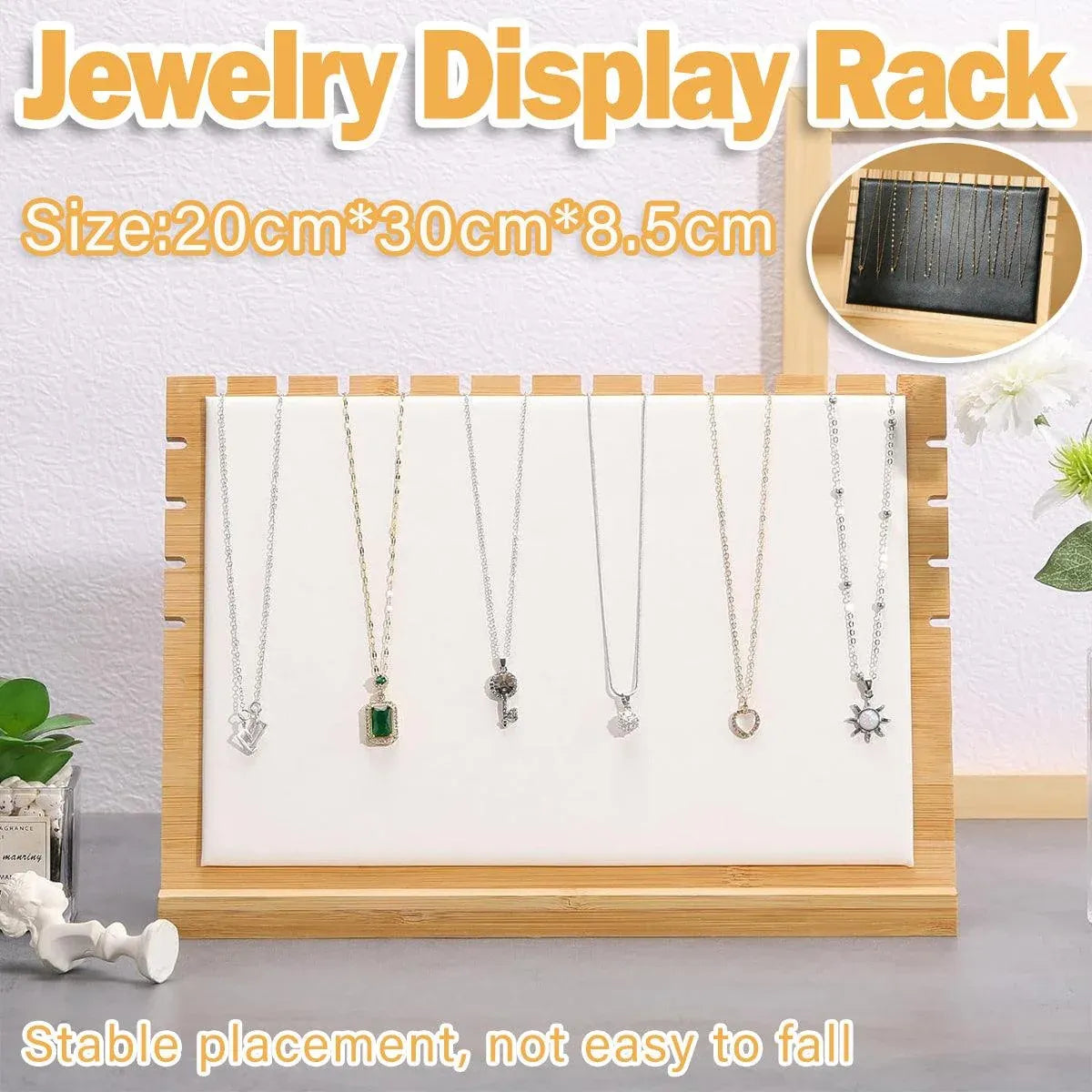 Jewellery Display Rack Necklace Hanging Organiser Jewellery Storage Rack Stand - Black