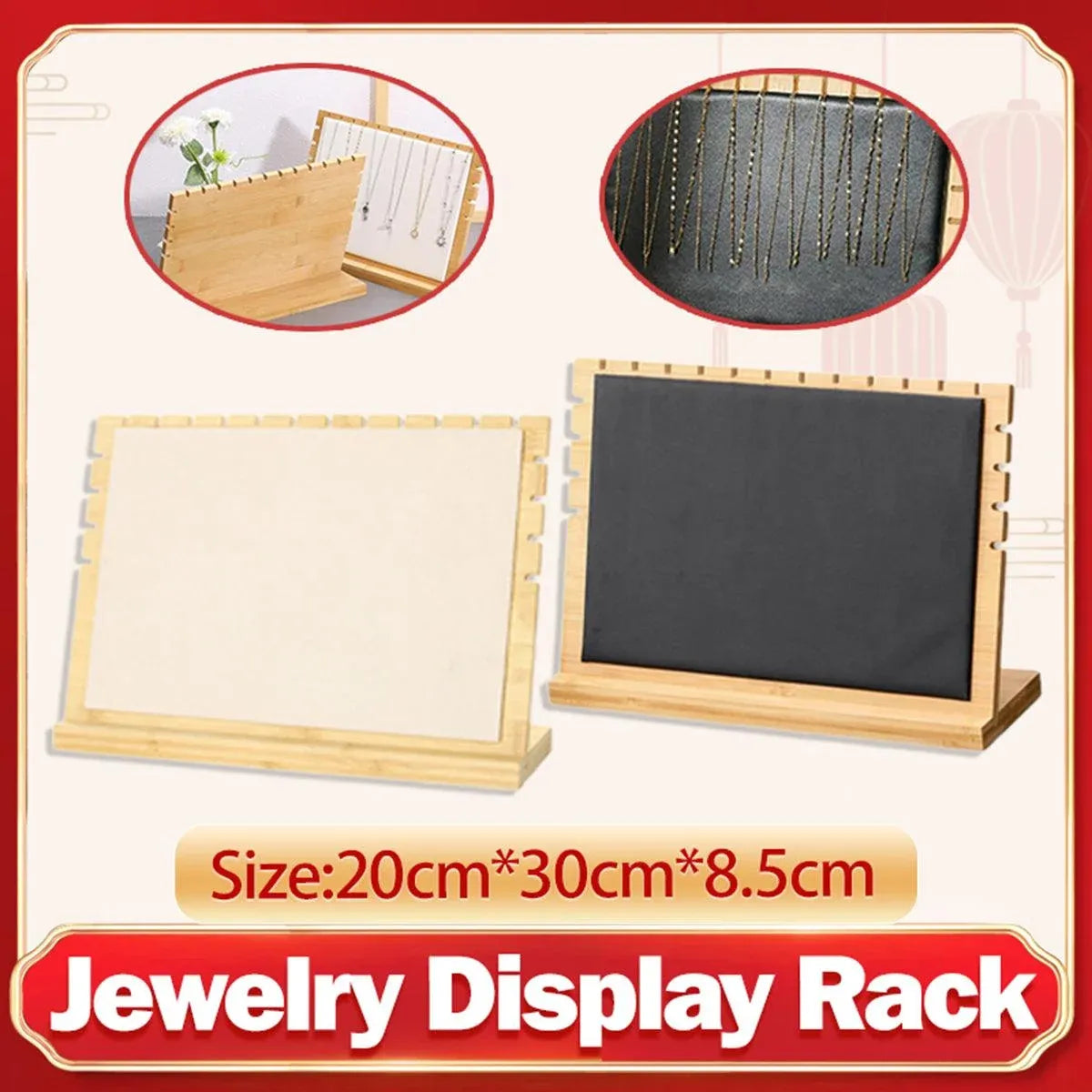 Jewellery Display Rack Necklace Hanging Organiser Jewellery Storage Rack Stand - Black