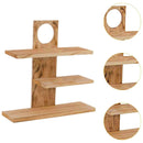 Wooden Desktop Tea Set Rack Display Stand Organizer Storage Shelf for Teaware - Brown
